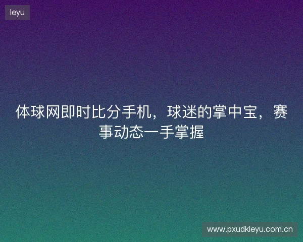 体球网即时比分手机，球迷的掌中宝，赛事动态一手掌握